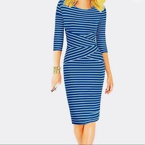 4/25 REPHYLLIS  STRIPES BODYCON DRESS SIZE LARGE